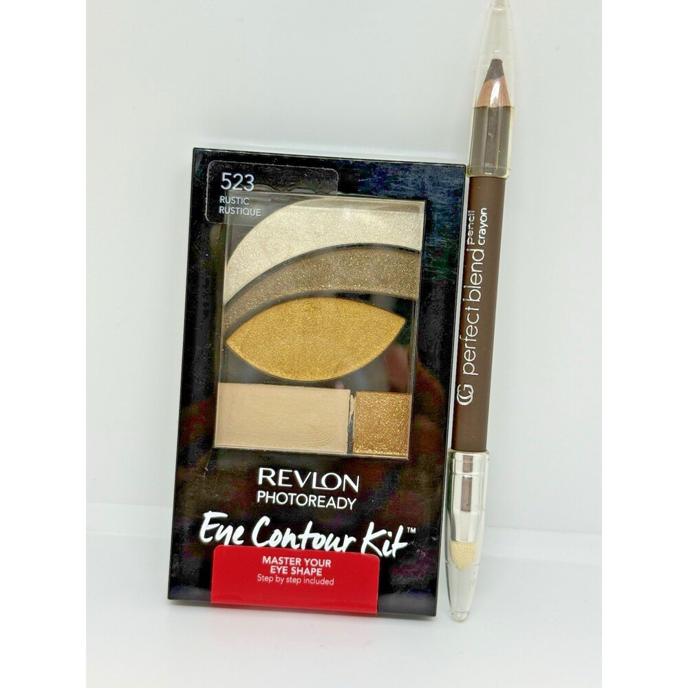 Revlon PhotoReady Eye Contour Eyeshadow 523 Rustic + Perfect Blend Eyeliner Set‎